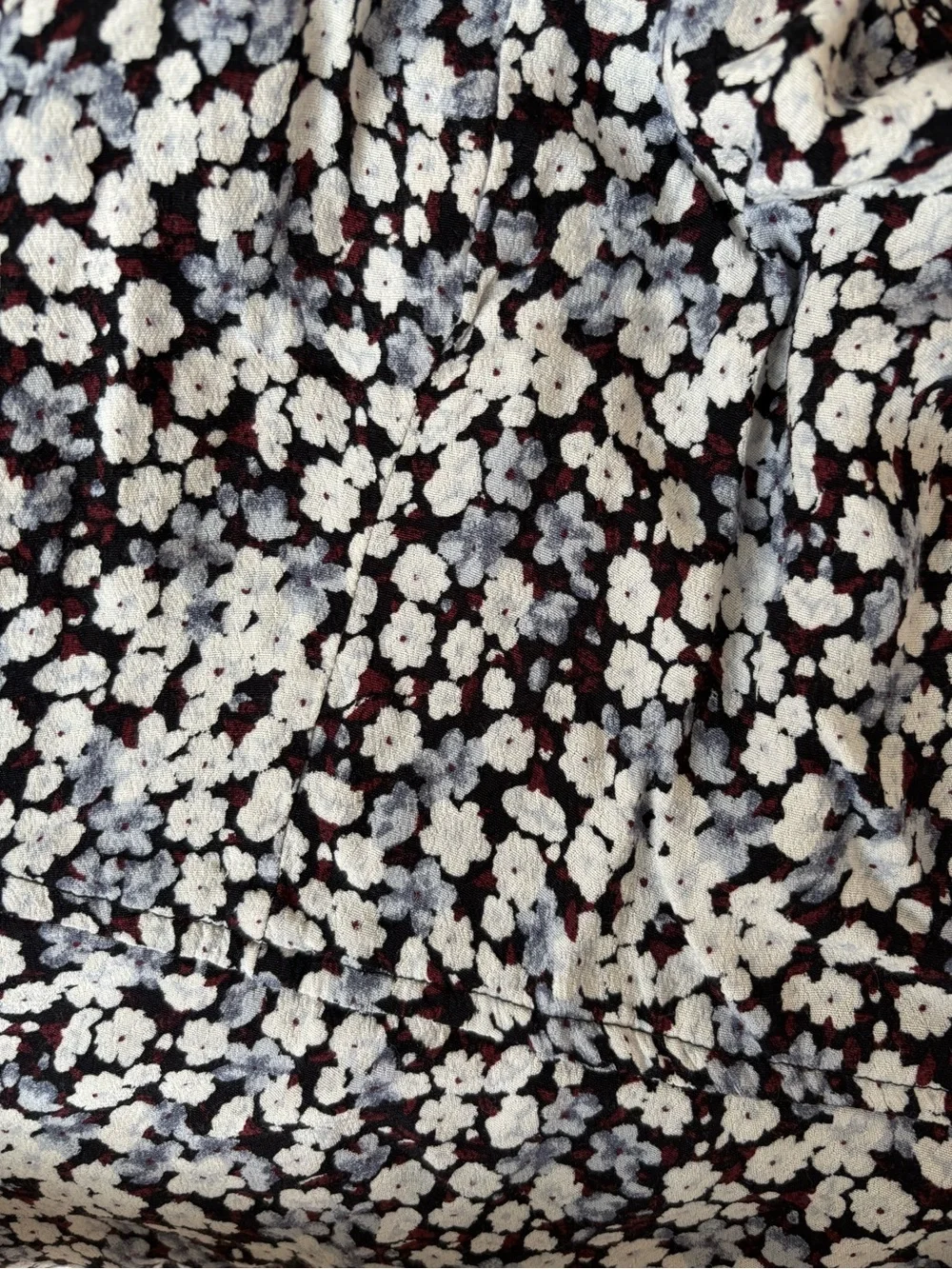 Abercrombie & Fitch Floral Square-Neck Maxi Dress in B&W, Blue, and Burgundy